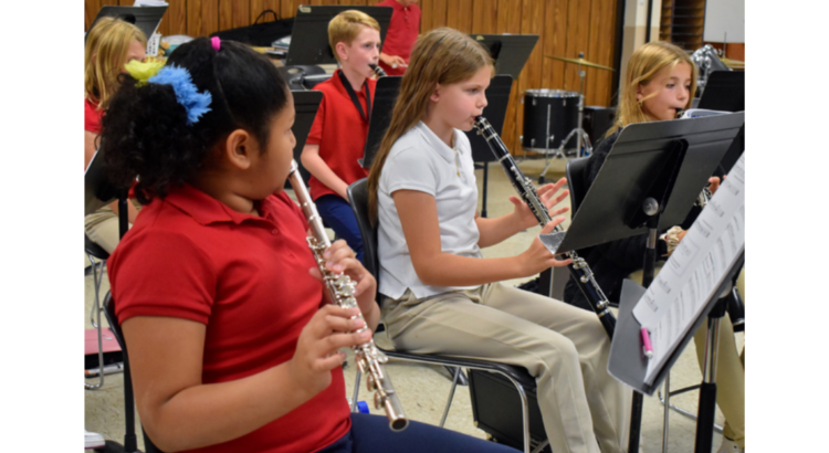 band students playing